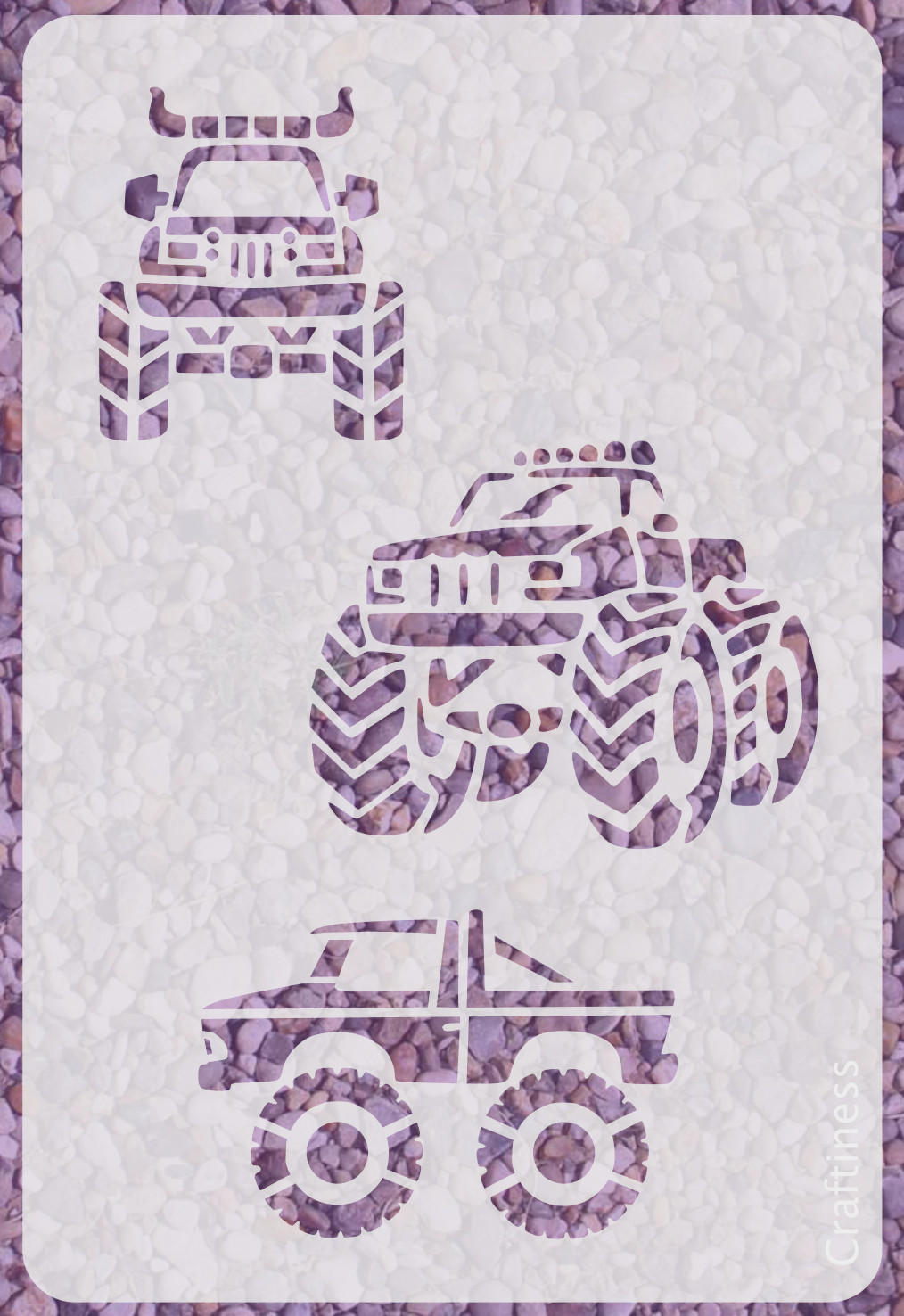 1037 Monster Trucks Stencil