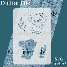 Load image into Gallery viewer, 1091 Koala Stencil DIGITAL CUT FILE

