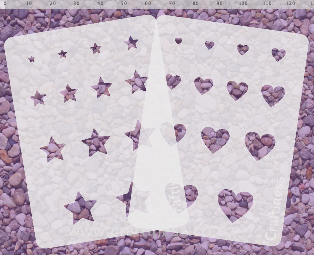Mini Heart & Stars Stencil