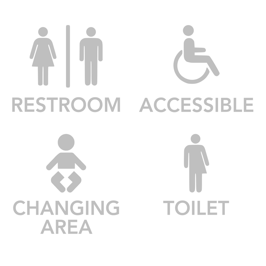 Restroom Signage - Stencils ( 3 Size Options )